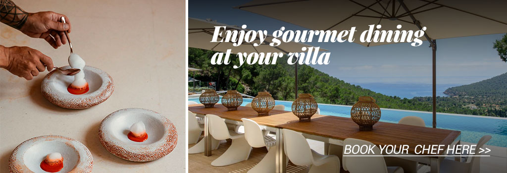 Enjoy gourmet dining at your villa. Book now